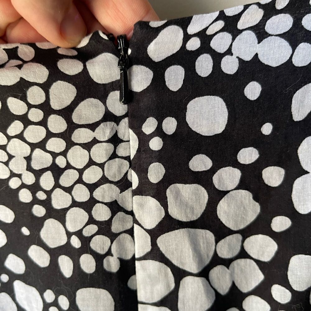 𝅺MICHAEL Michael kors black and white polkadot 100% cotton faux wrap dress - Picture 4 of 9
